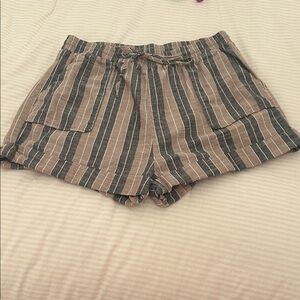 Mine Brown and Black Striped Women's Cargo Shorts